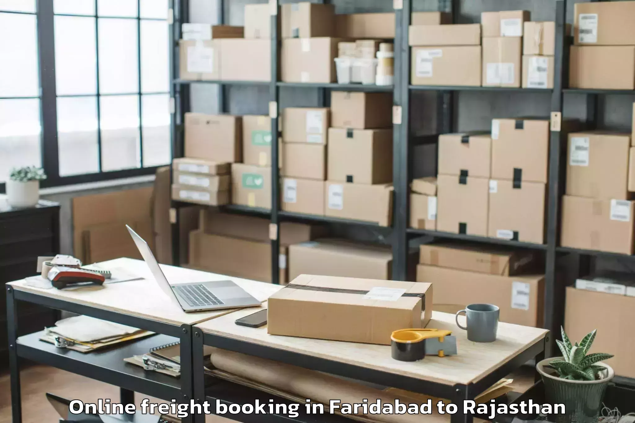 Top Faridabad to Sardarshahar Online Freight Booking Available